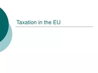 Taxation in the EU