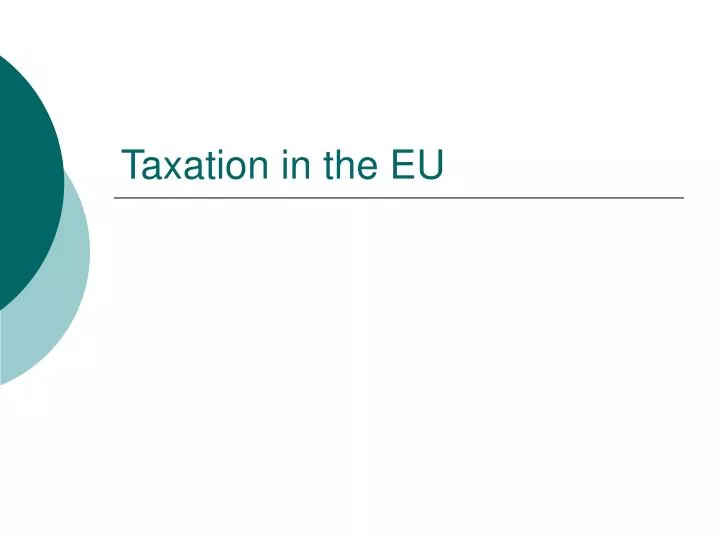 taxation in the eu