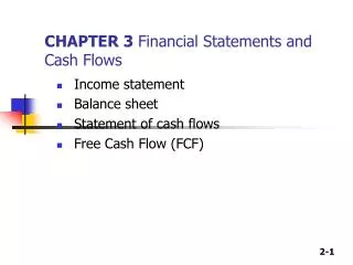 CHAPTER 3 Financial Statements and Cash Flows