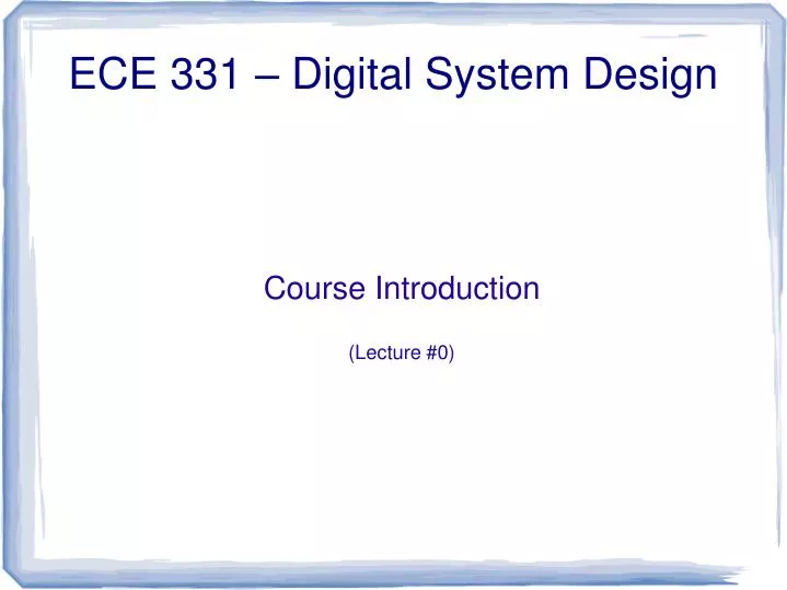 course introduction lecture 0