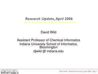 Research Update, April 2006