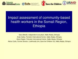 Impact assessment of community-based health workers in the Somali Region, Ethiopia