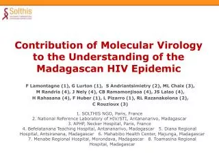 Contribution of Molecular Virology to the Understanding of the Madagascan HIV Epidemic
