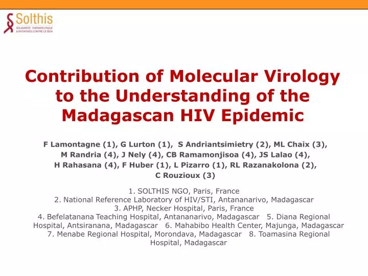 contribution of molecular virology to the understanding of the madagascan hiv epidemic