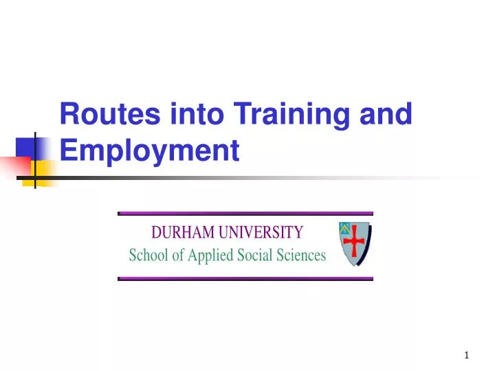 routes into training and employment