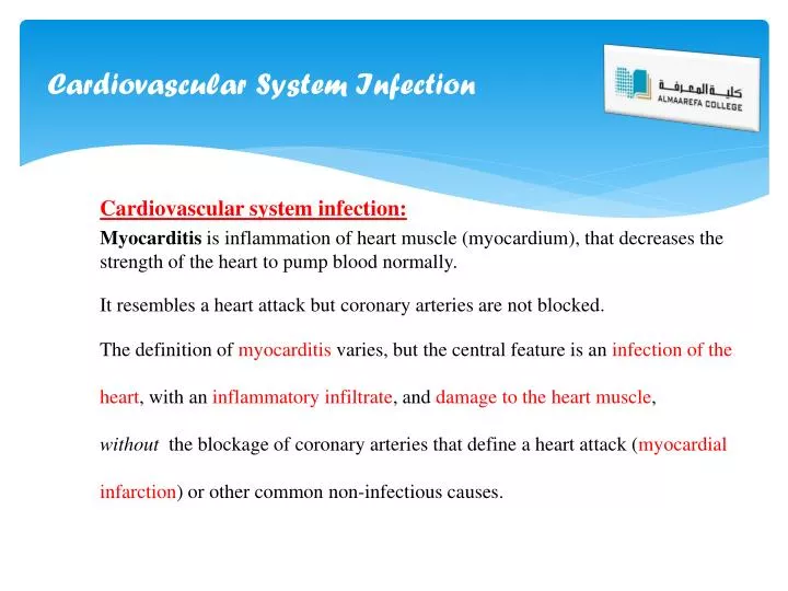 cardiovascular system i nfection