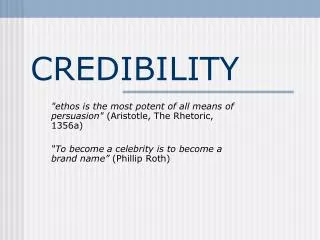 CREDIBILITY