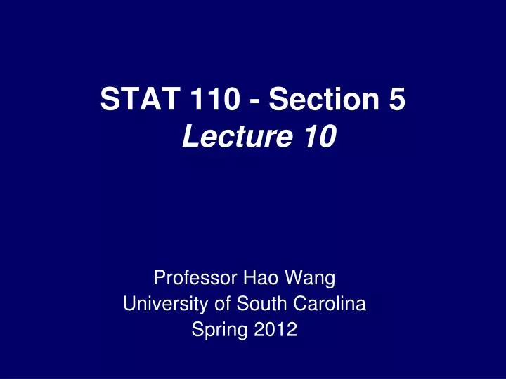 stat 110 section 5 lecture 10