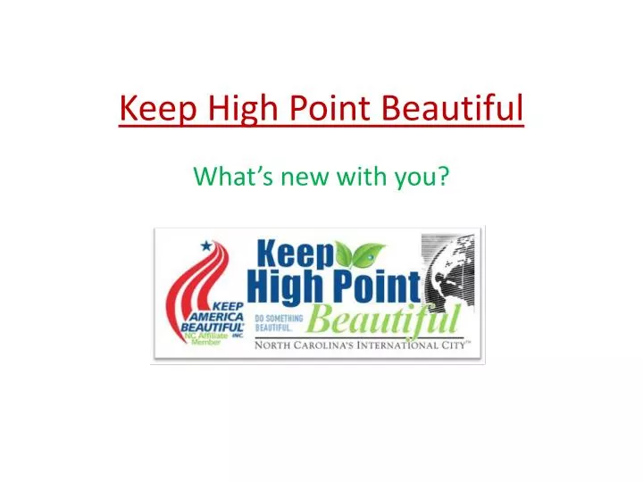 keep high point beautiful