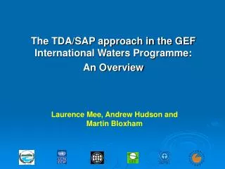 The TDA/SAP approach in the GEF International Waters Programme: An Overview