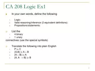 CA 208 Logic Ex1
