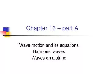 chapter 13 part a