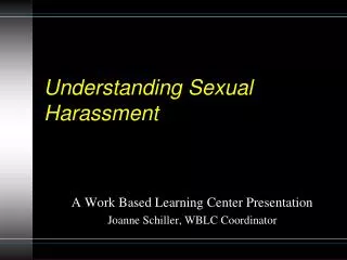 Understanding Sexual Harassment