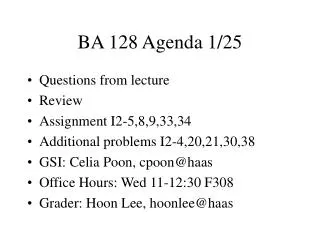 BA 128 Agenda 1/25