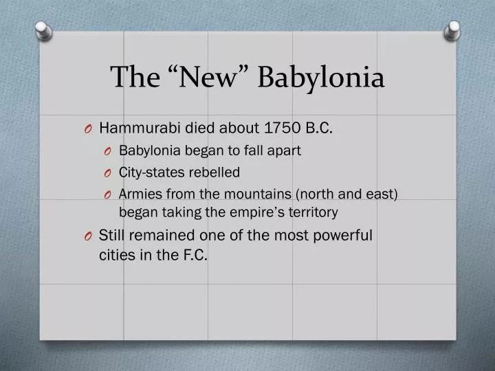 the new babylonia