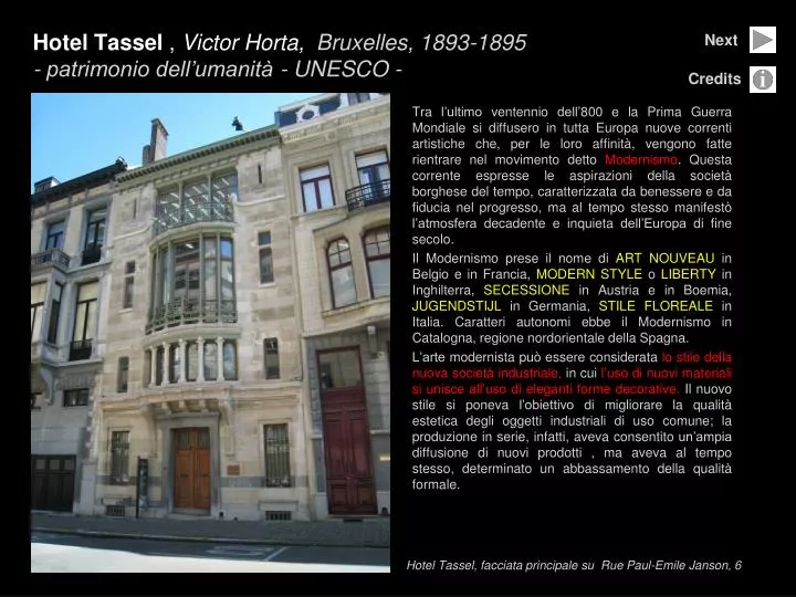 hotel tassel victor horta bruxelles 1893 1895 patrimonio dell umanit unesco