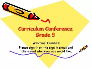 Curriculum Conference Grade 5
