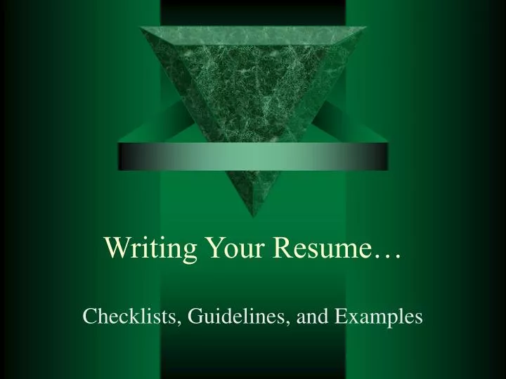 writing your resume