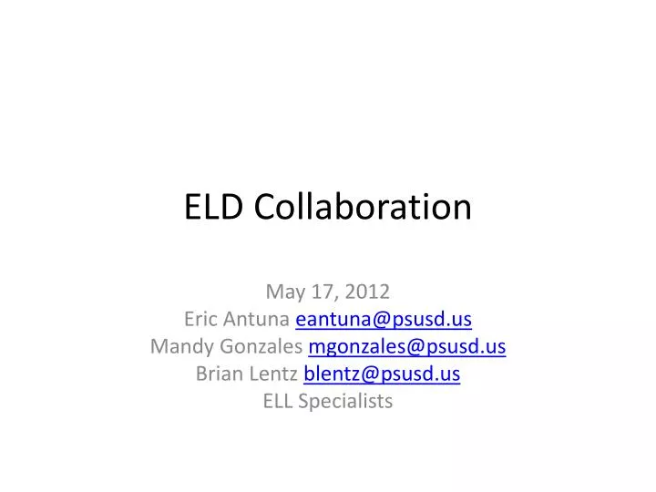 eld collaboration