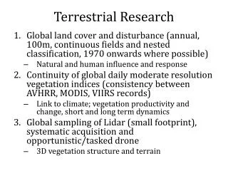 Terrestrial Research