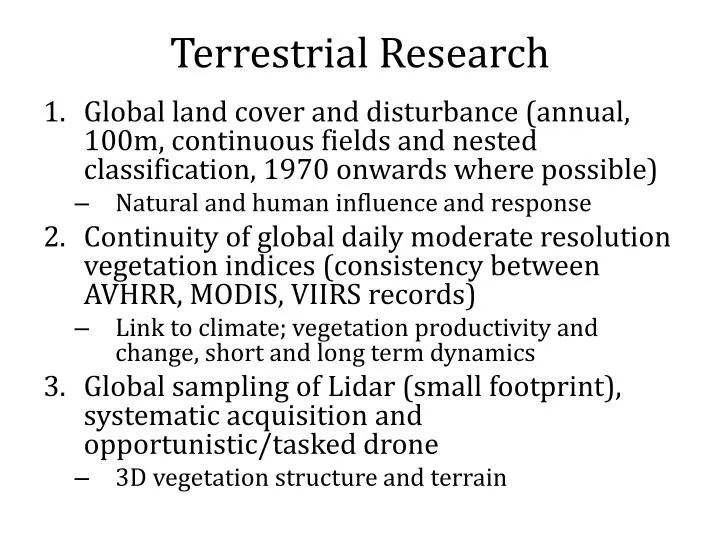 terrestrial research