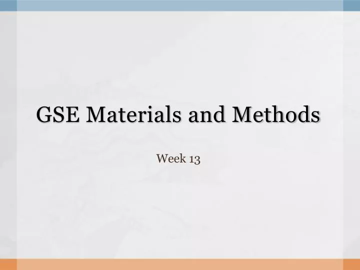 gse materials and methods
