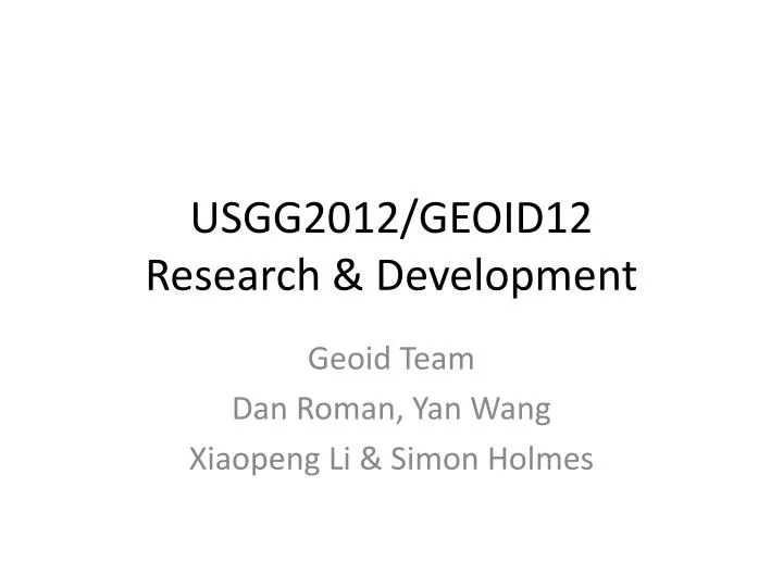 usgg2012 geoid12 research development