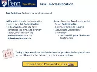 Task: Reclassification