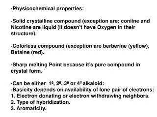 -Physicochemical properties: