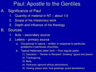 Paul: Apostle to the Gentiles