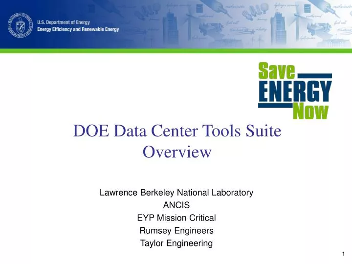 doe data center tools suite overview