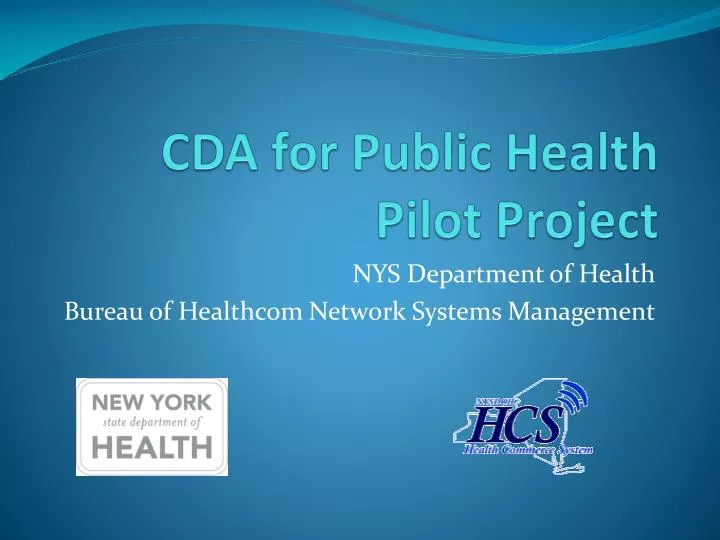 cda for public health pilot project