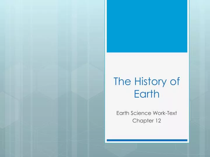 the history of earth