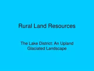 Rural Land Resources