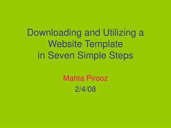 downloading and utilizing a website template in seven simple steps