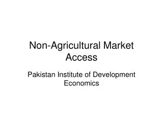 Non-Agricultural Market Access