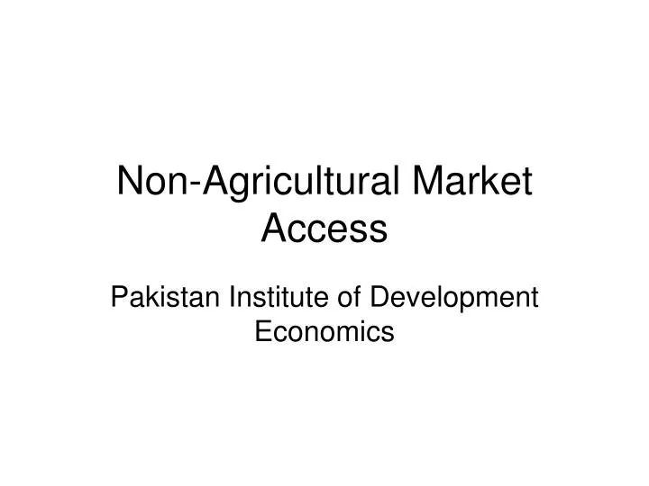 non agricultural market access