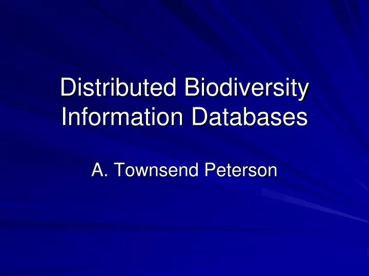 distributed biodiversity information databases