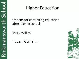 Higher Education