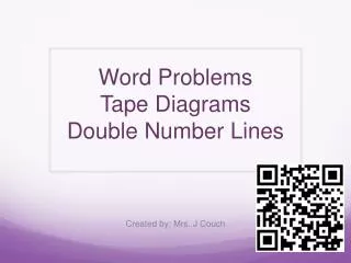 Word Problems Tape Diagrams Double Number Lines