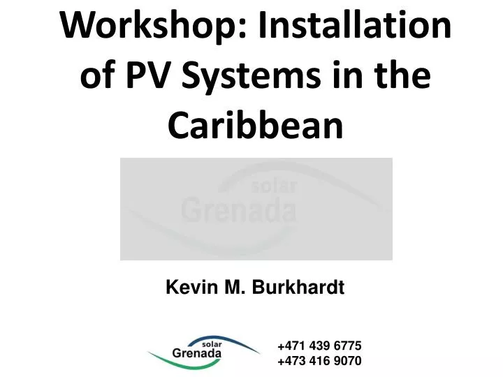 workshop installation of pv systems in the caribbean