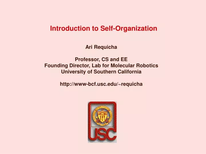 introduction to self organization