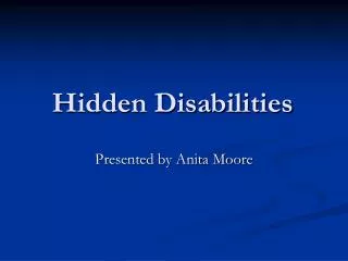 Hidden Disabilities