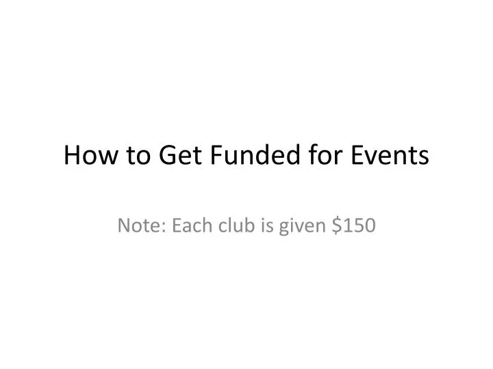 how to get funded for events