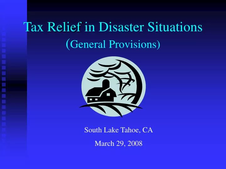 tax relief in disaster situations general provisions