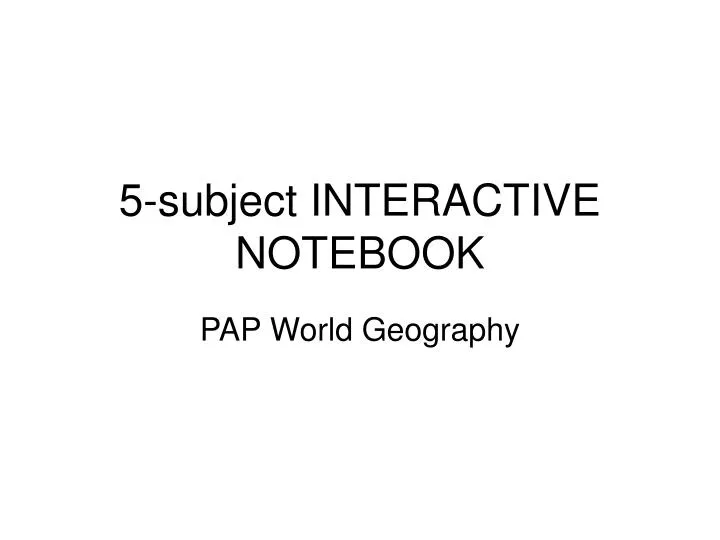 5 subject interactive notebook