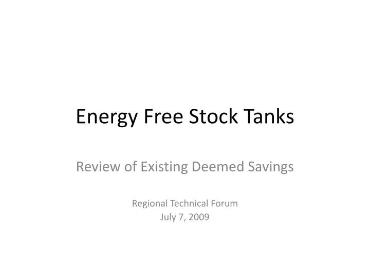 energy free stock tanks