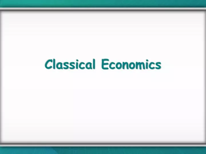 classical economics
