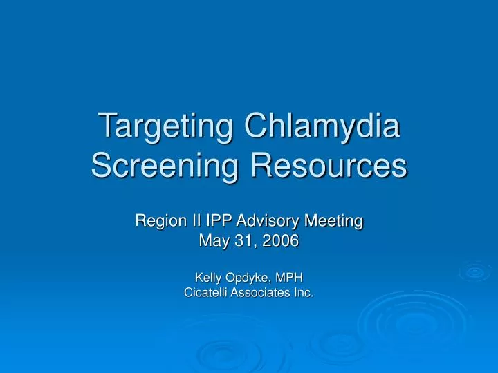 targeting chlamydia screening resources