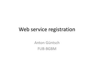 Web service registration